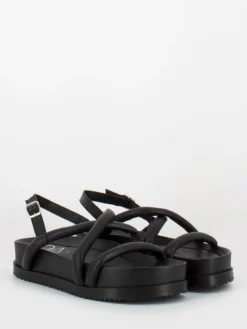 Sandali Platform Neri Fasce Imbottite