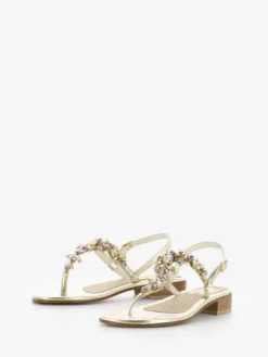 Infradito Con Inserti Platino