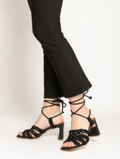 ANGEL ALARCON Sandali Brigitte Corda E Nappa Neri