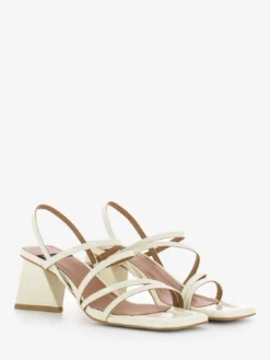 ANGEL ALARCON Sandalo Tacco Trapezio Sol Panna