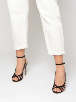 Sandali Cage Raso Neri