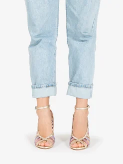 Sandalo Laminato Platino / Rosa / Lilla