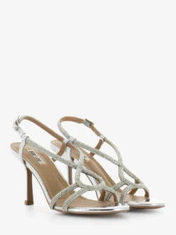 Bibi Lou Sandali Tacco Con Micro-strass Argento