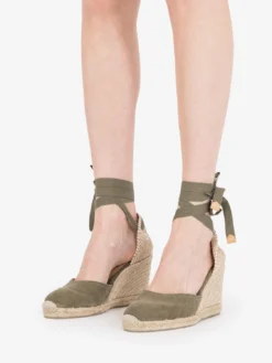 Castañer Espadrillas Carina Canvas Olive 95mm