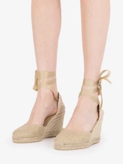 Castañer Espadrillas Carina Canvas Oro 90mm