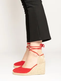 Castañer Espadrillas Carina Nabuk Rojo Carmín