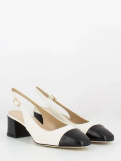 Sandali Chanel In Nappa Avorio / Nero