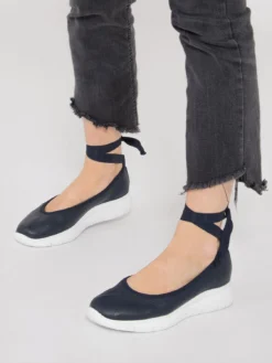 Ballerine Sportive Blu Con Nastro