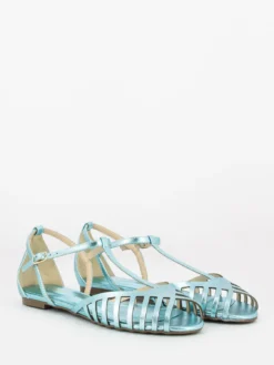 Ballerine Cristal Open-toe A Gabbia Sky