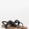 Sandali Infradito Neri Con Strass