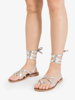 Sandali Infradito Schiava Laminati Argento