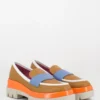 Mocassini Cognac / Azzurro / Arancio