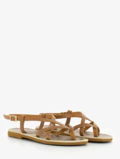 Sandali Infradito In Vacchetta Cuoio