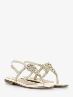 Sandali Infradito Platino T.20 Con Opali