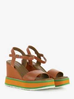 Sandali Zeppa Arancio / Verde