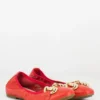 Ballerine In Nappa Rosse Con Morsetto Design