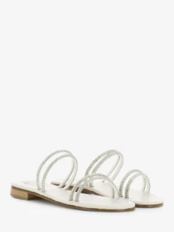 Ciabatta Fasce Microglitter Bianca