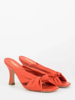 Ciabattine Nappa Corallo Con Nodo