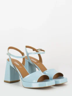 Sandali Open-toe In Vernice Cielo