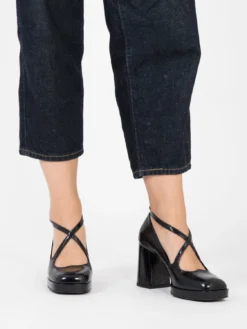 Scarpe Finish Blue Con Cinturino Incrociato